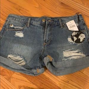 Article of Society Denim shorts.